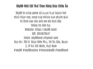 sky88 nh c i th thao h ng u ch u u