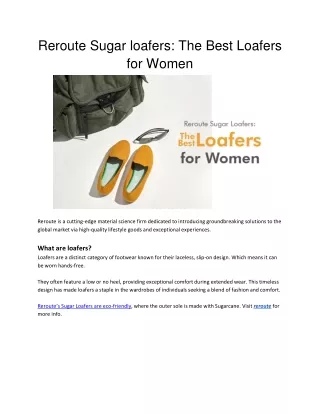 Reroute Sugar Loafers_ The Best Loafers for Womens