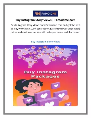 Buy Instagram Story Views  Famoidme com