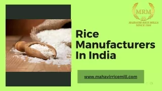 Rice Manufacturers In India