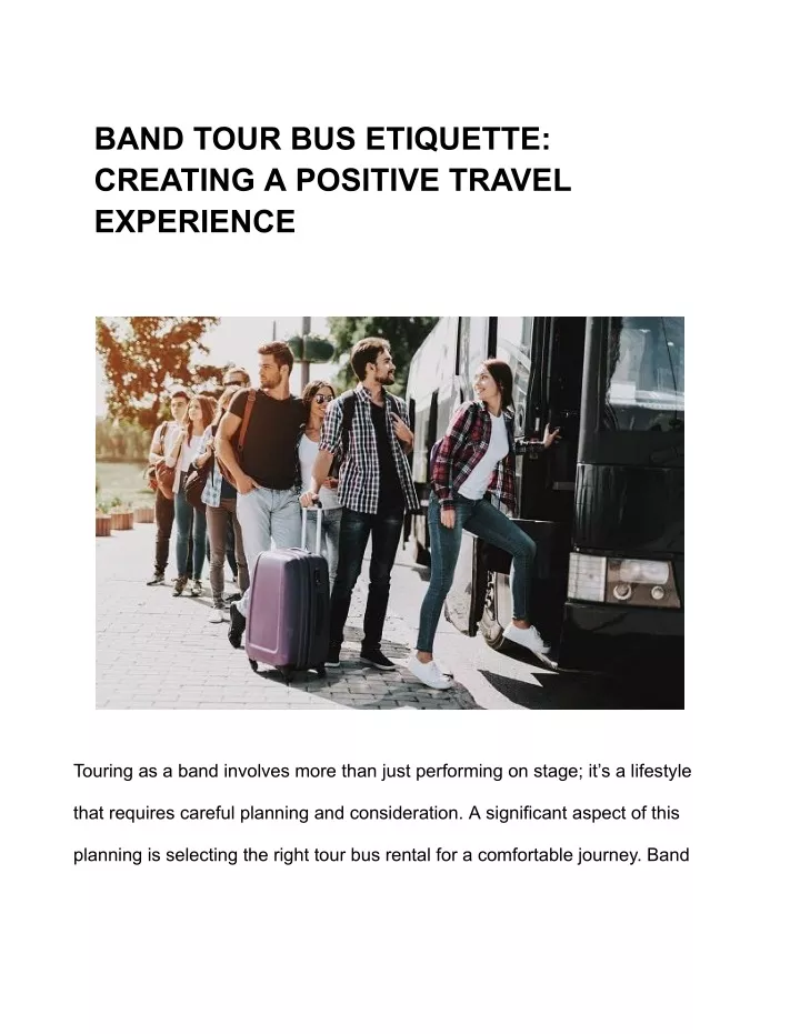 band tour bus etiquette creating a positive