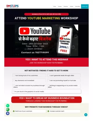 Attend Youtube Marketing Workshop presents by DM Steps