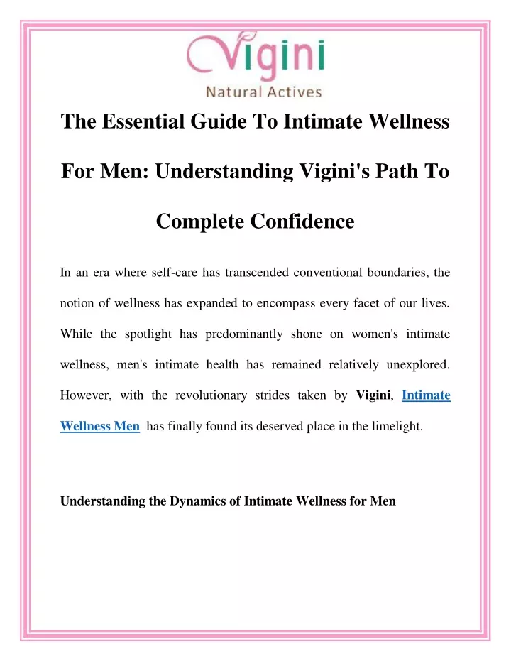 the essential guide to intimate wellness