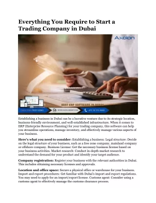 everything you require to start a trading company