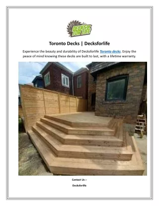Toronto Decks   Decksforlife