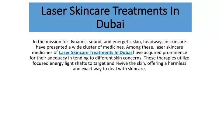 laser skincare treatments in laser skincare