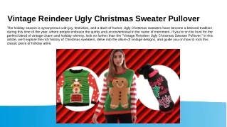 Vintage Reindeer Ugly Christmas Sweater Pullover