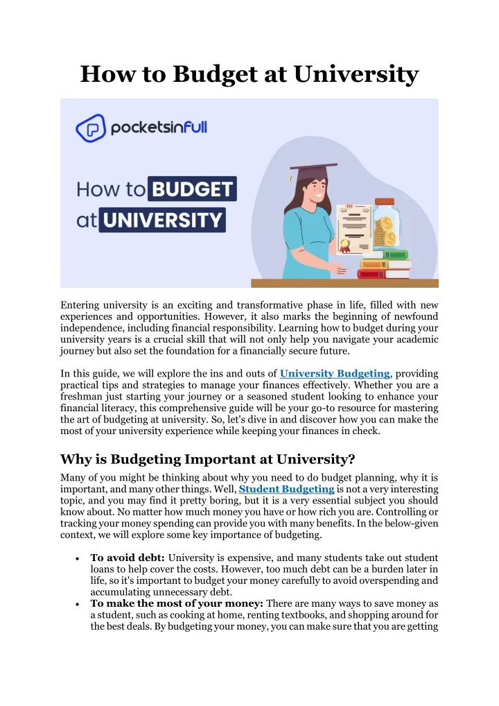 how to budget at university