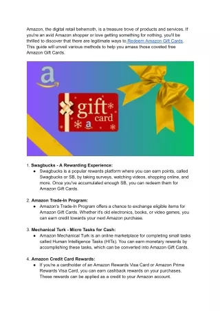 How to Get Free Amazon Gift cards