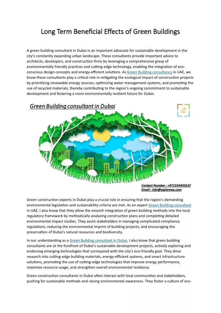 long term beneficial effects of green buildings