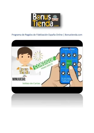 Programa de Regalos de Fidelización España Online | Bonustienda.com