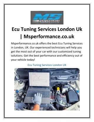 Ecu Tuning Services London Uk  Msperformance.co.uk