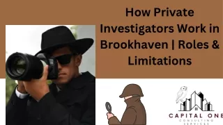 Private Investigator in Brookhaven | Visit Capital One Consulting