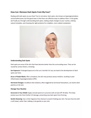 how can i remove dark spots from my face