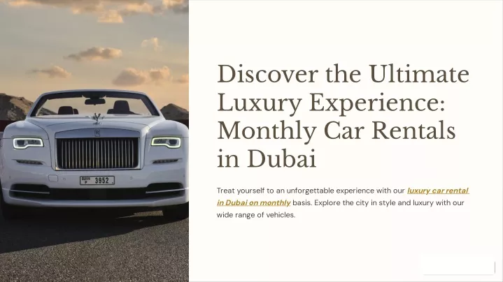 discover the ultimate luxury experience monthly