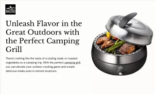 Unleash Flavor in the Great Outdoors with the Perfect Camping Grill