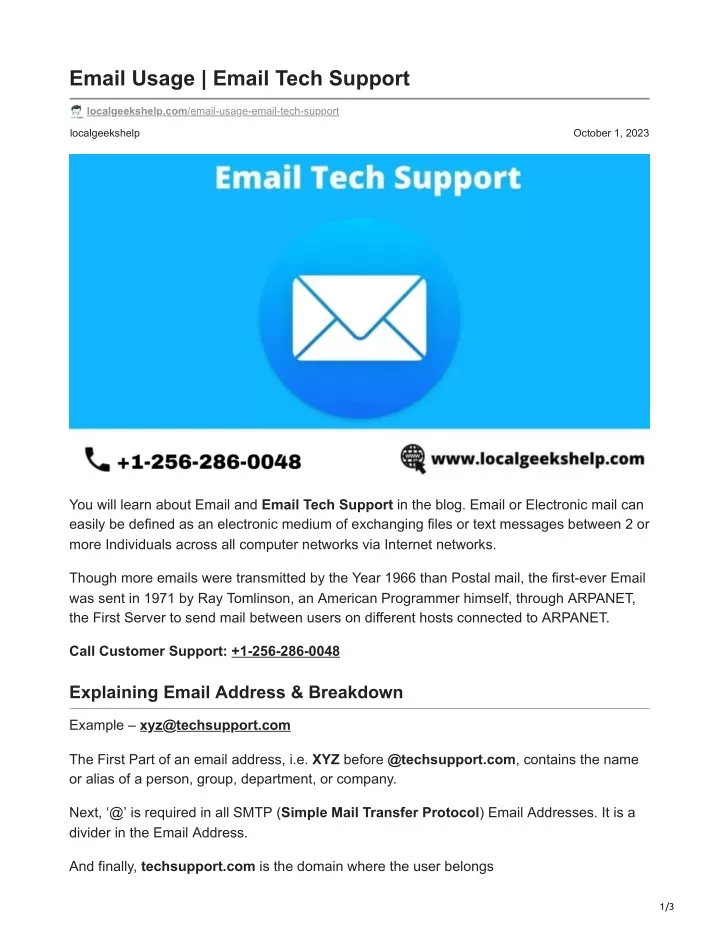 email usage email tech support
