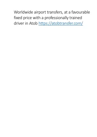worldwide airport transfers at a favourable fixed