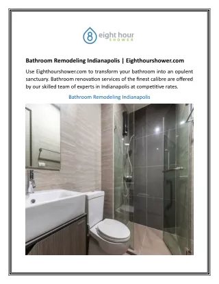 Bathroom Remodeling Indianapolis  Eighthourshower