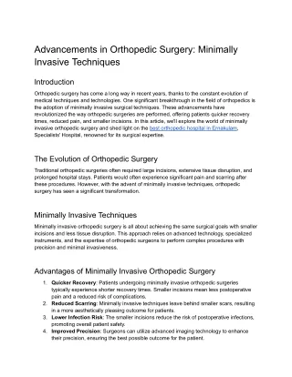 Advancements in Orthopedic Surgery_ Minimally Invasive Techniques