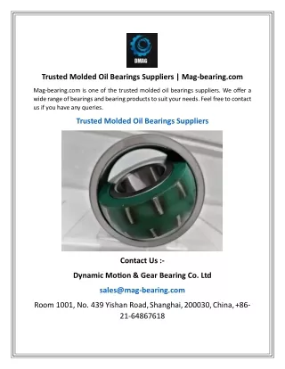 Trusted Molded Oil Bearings Suppliers   Mag-bearing