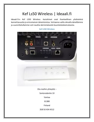 Kef Ls50 Wireless  Ideaali.fi