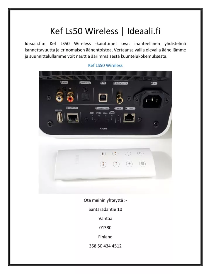 kef ls50 wireless ideaali fi