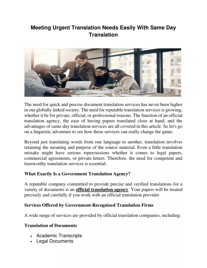 meeting urgent translation needs easily with same