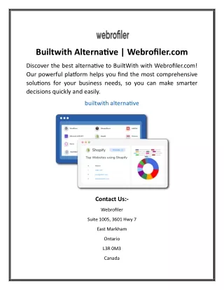 Builtwith Alternative Webrofiler