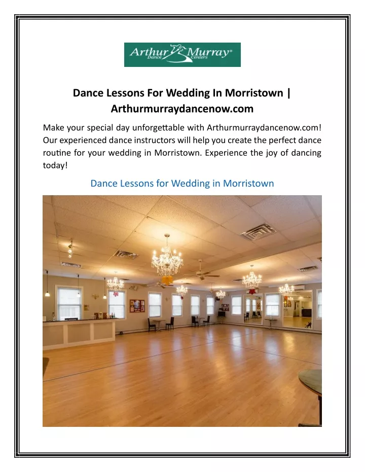 dance lessons for wedding in morristown