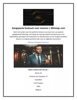 Aangepaste kostuum voor mannen  Mistergc.com