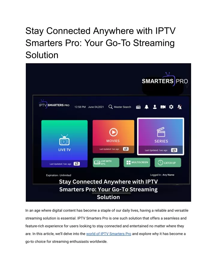 stay connected anywhere with iptv smarters