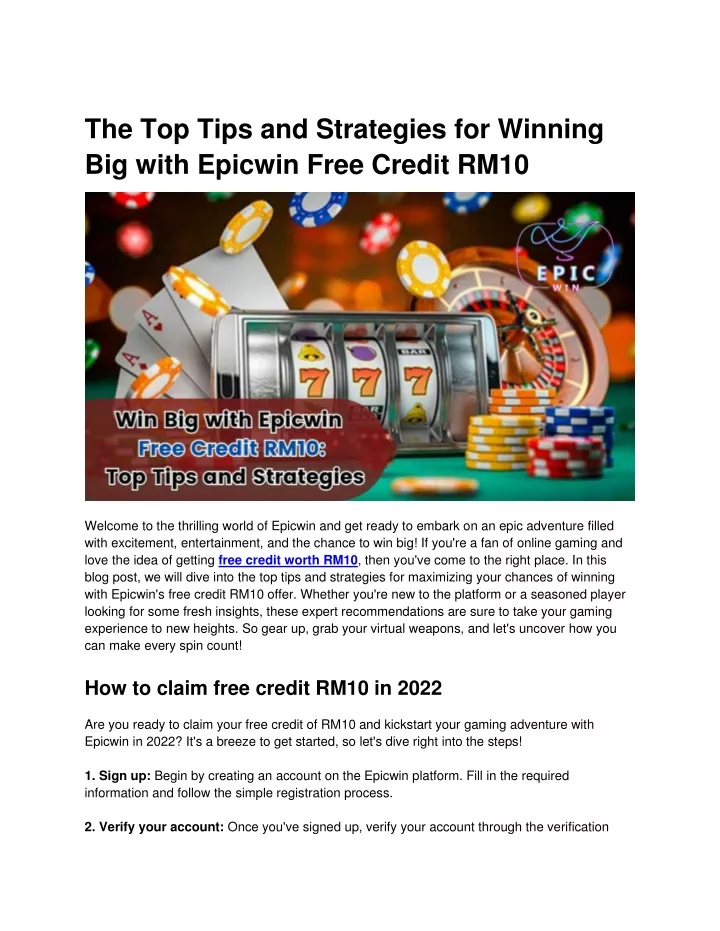 the top tips and strategies for winning big with