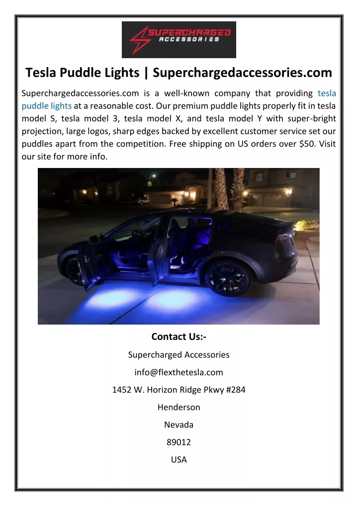 tesla puddle lights superchargedaccessories com