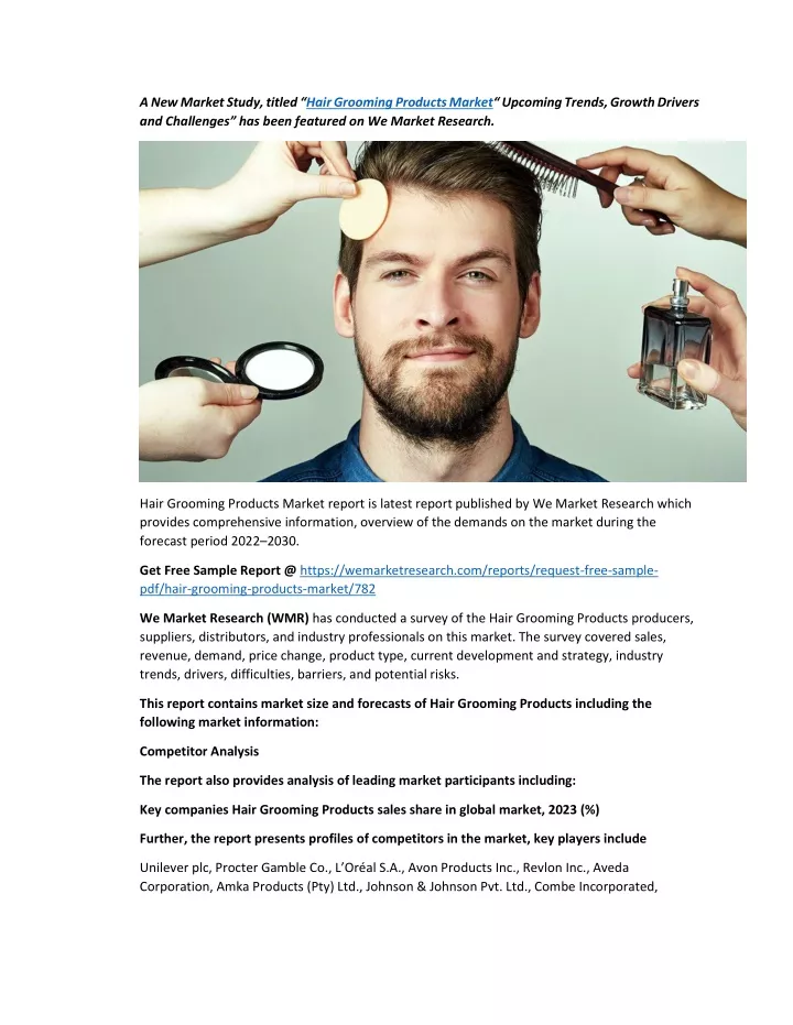 a new market study titled hair grooming products