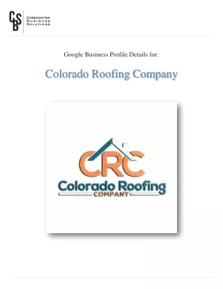 Local roofers near me | Colorado Roofing Company