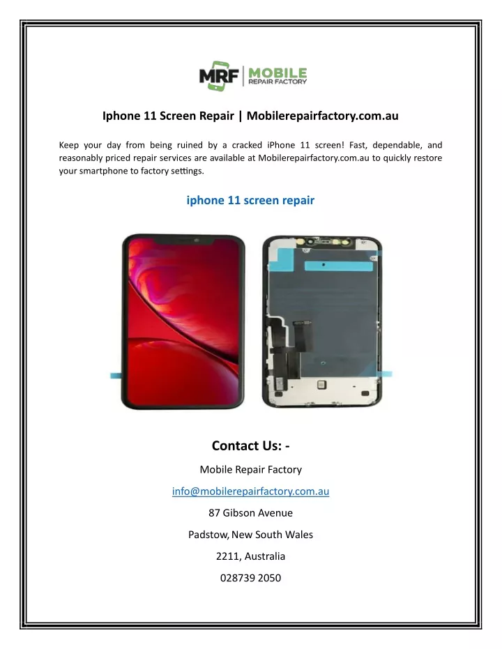 iphone 11 screen repair mobilerepairfactory com au