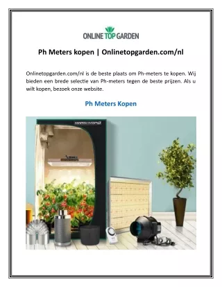 Ph Meters kopen