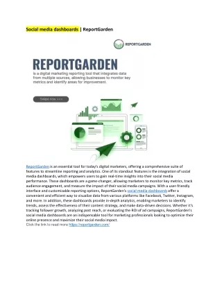 social media dashboards reportgarden
