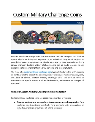 Custom Military Challenge Coins