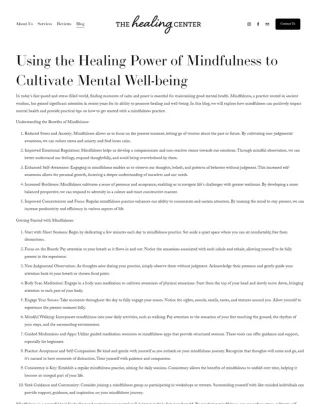 Using the Healing Power of Mindfulness to Cultivate Mental Well-being