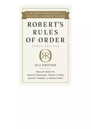 Kindle online PDF Roberts Rules Of Order Newly Revised 12Th Edition unlimited