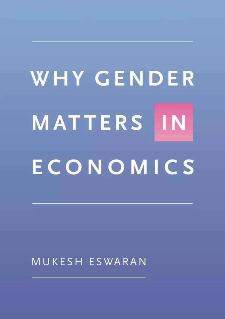 pdf read why gender matters in economics download