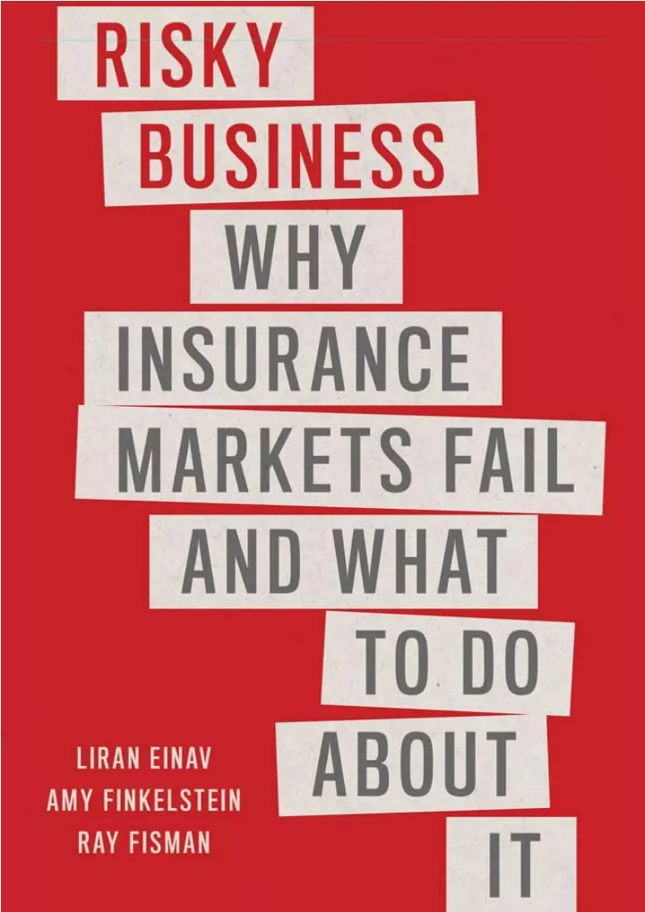 pdf risky business why insurance markets fail