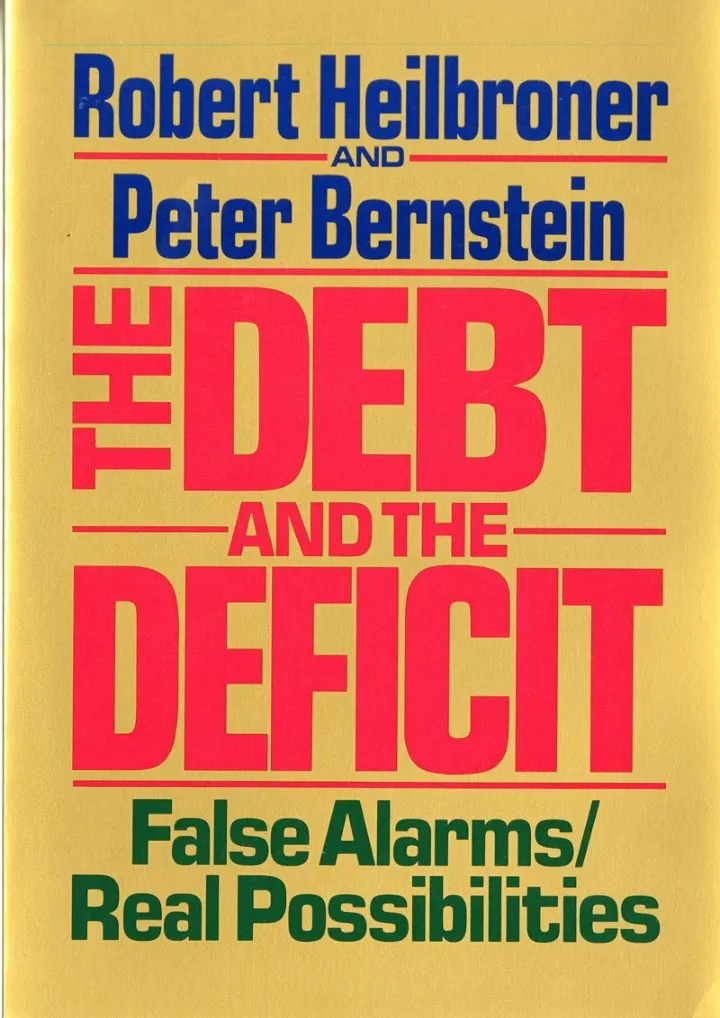 pdf the debt and the deficit false alarms real