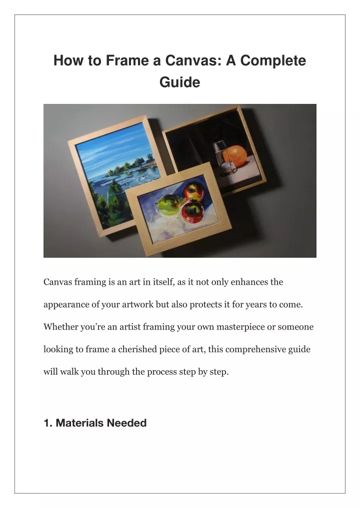 how to frame a canvas a complete guide