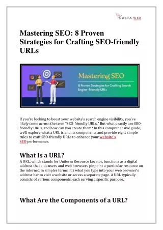 Mastering SEO: 8 Proven Strategies for Crafting SEO-friendly URLs