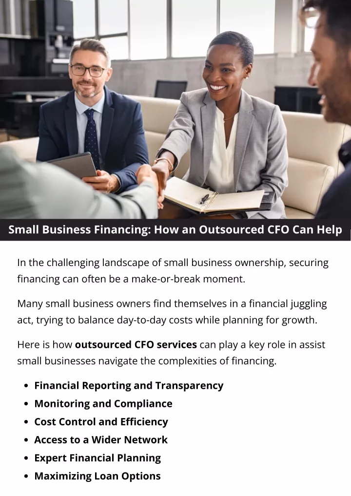 small business financing how an outsourced