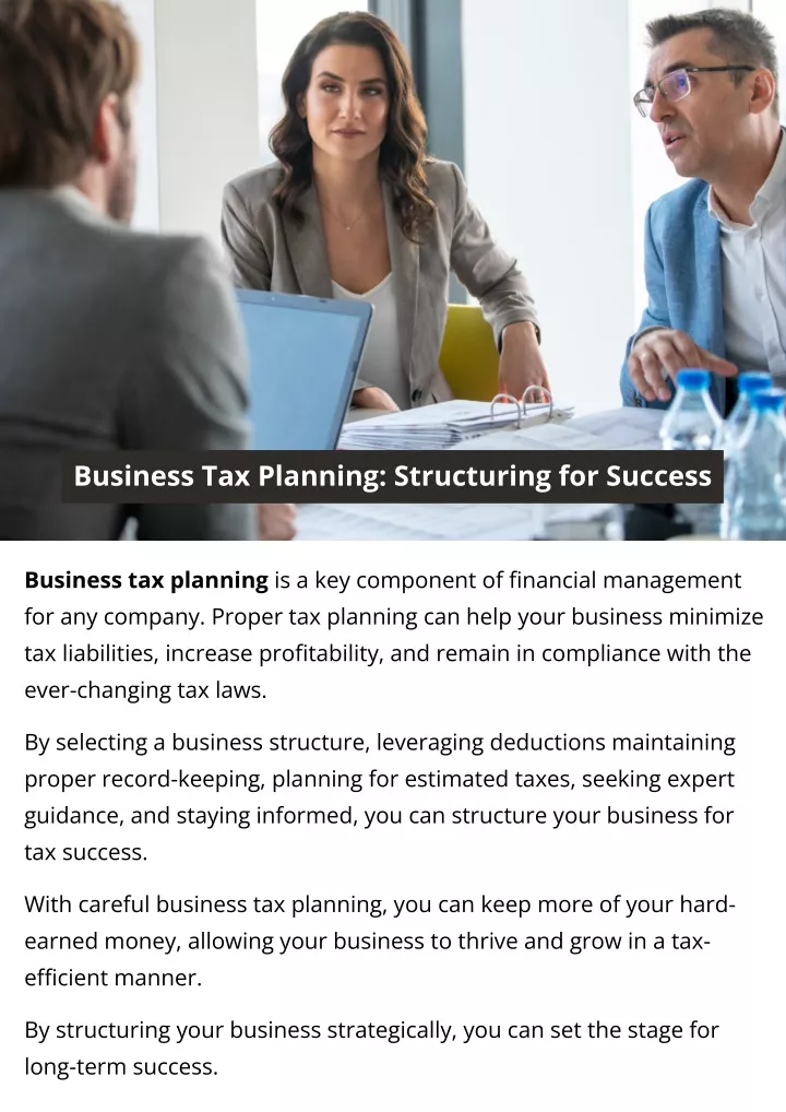 business tax planning structuring for success
