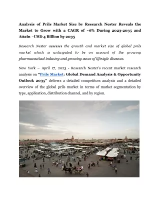 analysis of prils market size by research nester